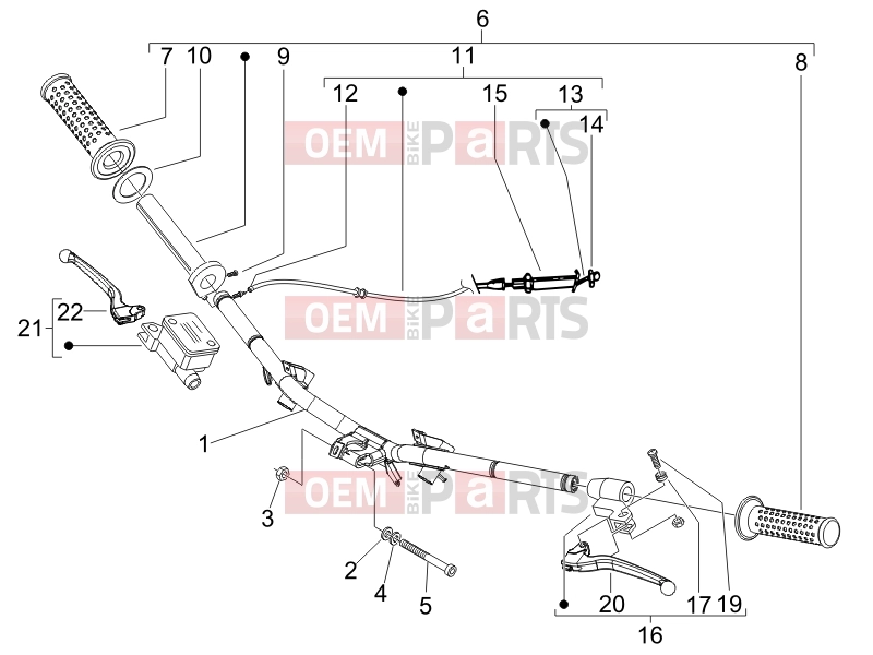 Handlebars/Steering » Handlebars - Master cil. - Piaggio Fly 50 4T 2007
