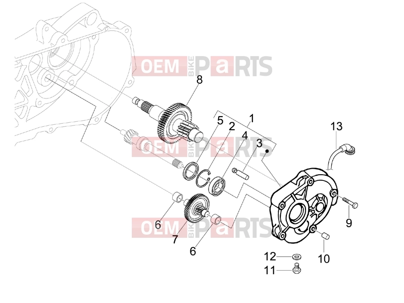 Engine » Reduction unit - Piaggio Fly 50 4T 2007