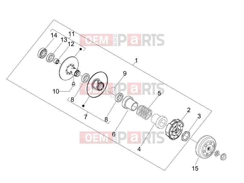 Engine » Driven pulley - Piaggio Fly 50 4T 2009