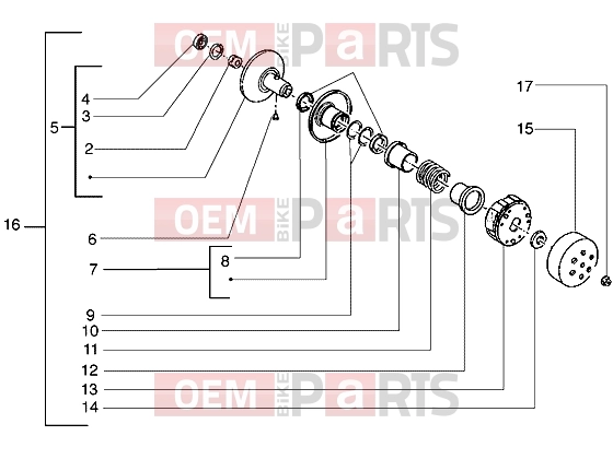 Engine » Driven pulley - Piaggio Free 100
