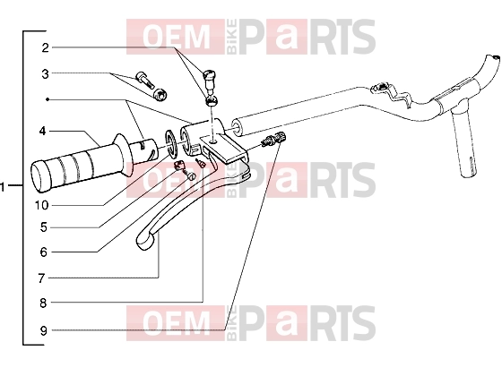 Handlebars » Handlebars component parts - Piaggio Free FL