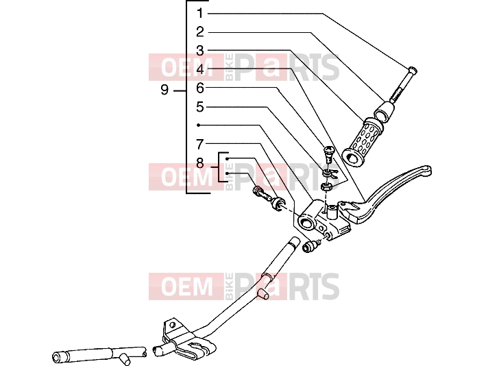 Handlebars » Handlebars component parts - Piaggio Hexagon 150