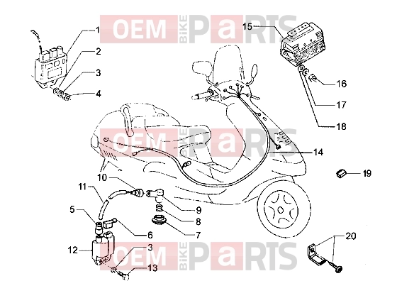 Electrical system » Electrical devices - Piaggio Hexagon LXT