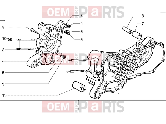Engine » Crankcase - Piaggio Liberty 125