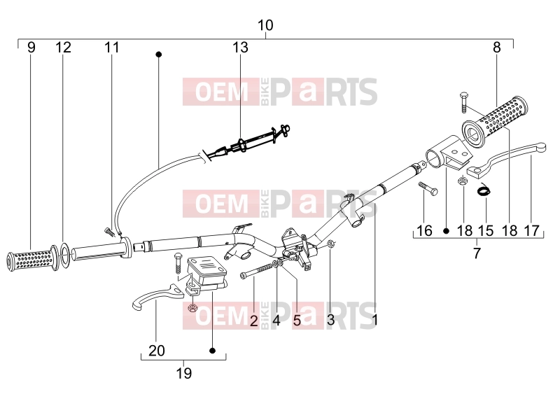 Handlebars/Steering » Handlebars - Master cil. - Piaggio Liberty 200 2006