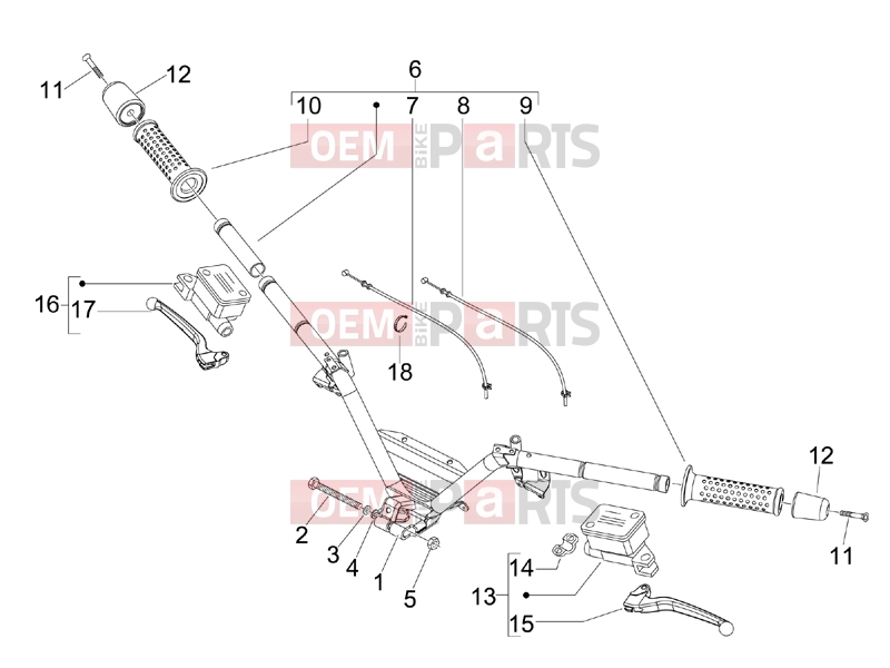 PIAGGIO MP3 125 Hibrid Handlebars/Steering » Handlebars - Master cil.