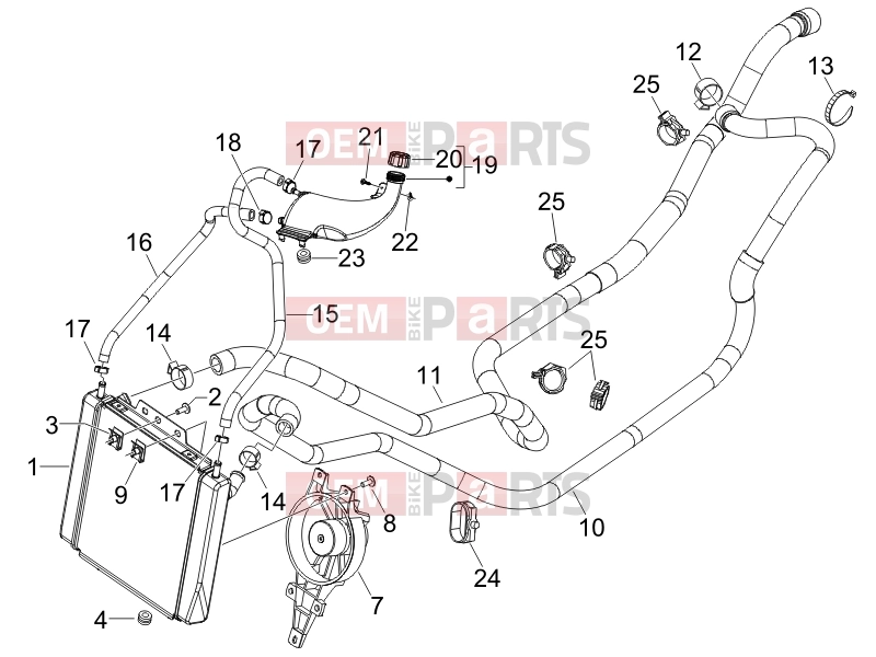 PIAGGIO MP3 250 Frame - Plastic parts - Coachwork » Cooling system