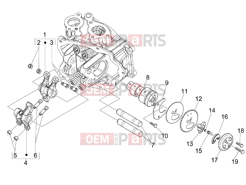 PIAGGIO MP3 250 ie MIC Engine » Rocking levers support unit