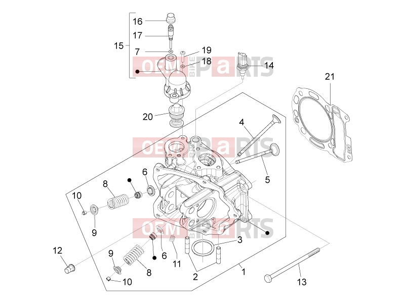 PIAGGIO MP3 300 ie MIC Engine » Head unit - Valve