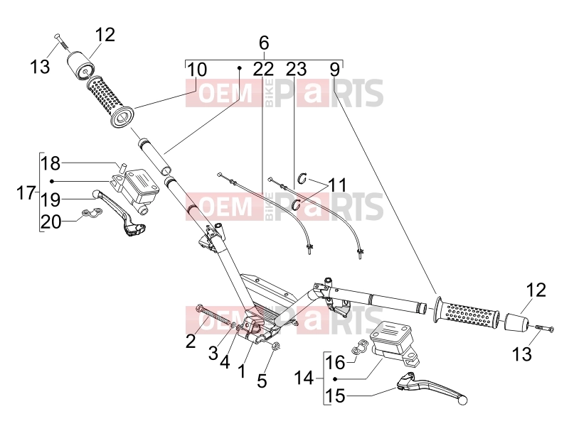 PIAGGIO MP3 400 ie Handlebars/Steering » Handlebars - Master cil.