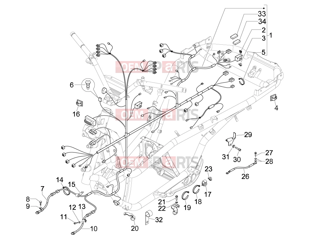 PIAGGIO MP3 400 ie Electrical system » Main cable harness