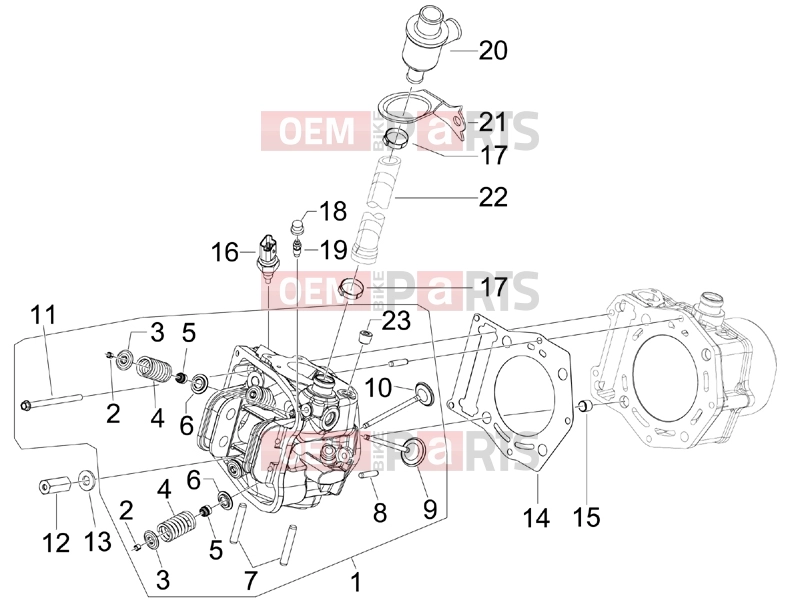 PIAGGIO MP3 500 RL Sport - Business Engine » Head unit - Valve