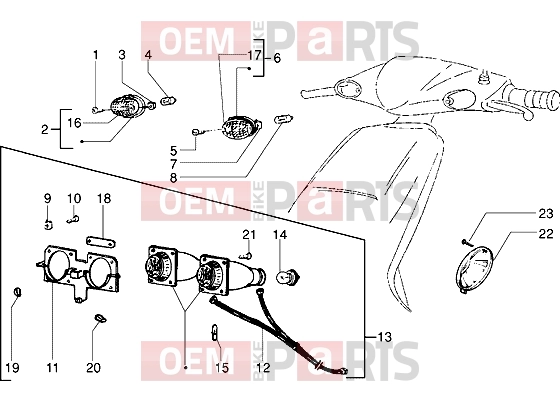Electrical system » Headlamp - Piaggio NRG MC2