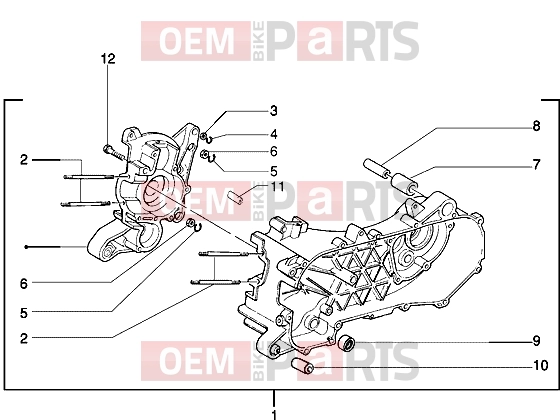 Engine » Crankcase - Piaggio NRG MC3