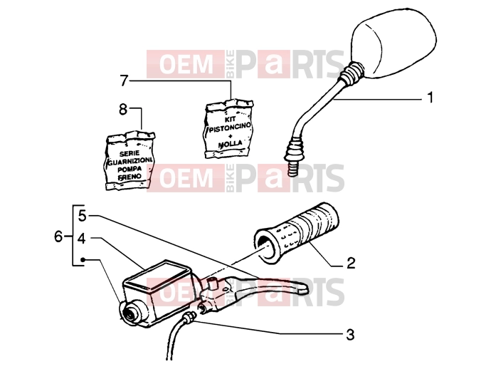 Handlebars » Handlebars component parts - Piaggio NRG MC3 DD