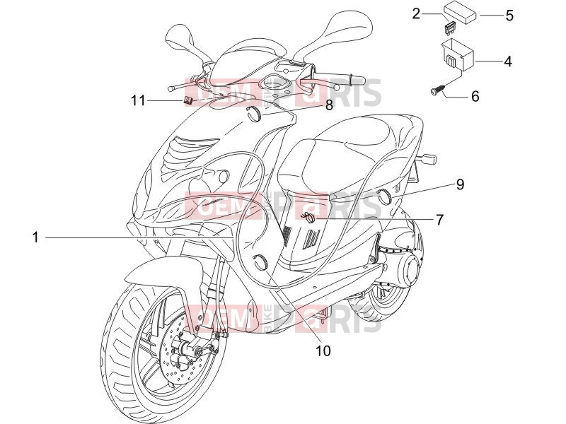 Electrical system » Main cable harness - Piaggio NRG Power DD 2006