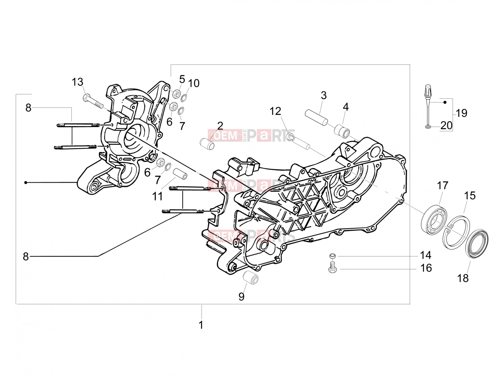 Engine » Crankcase - Piaggio NRG Power DD 2012