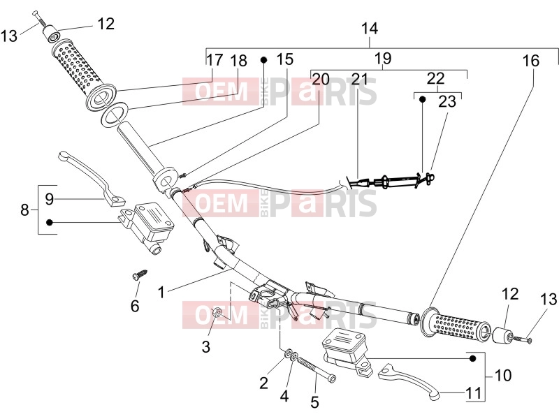 Handlebars/Steering » Handlebars - Master cil. - Piaggio NRG Power DD 2015