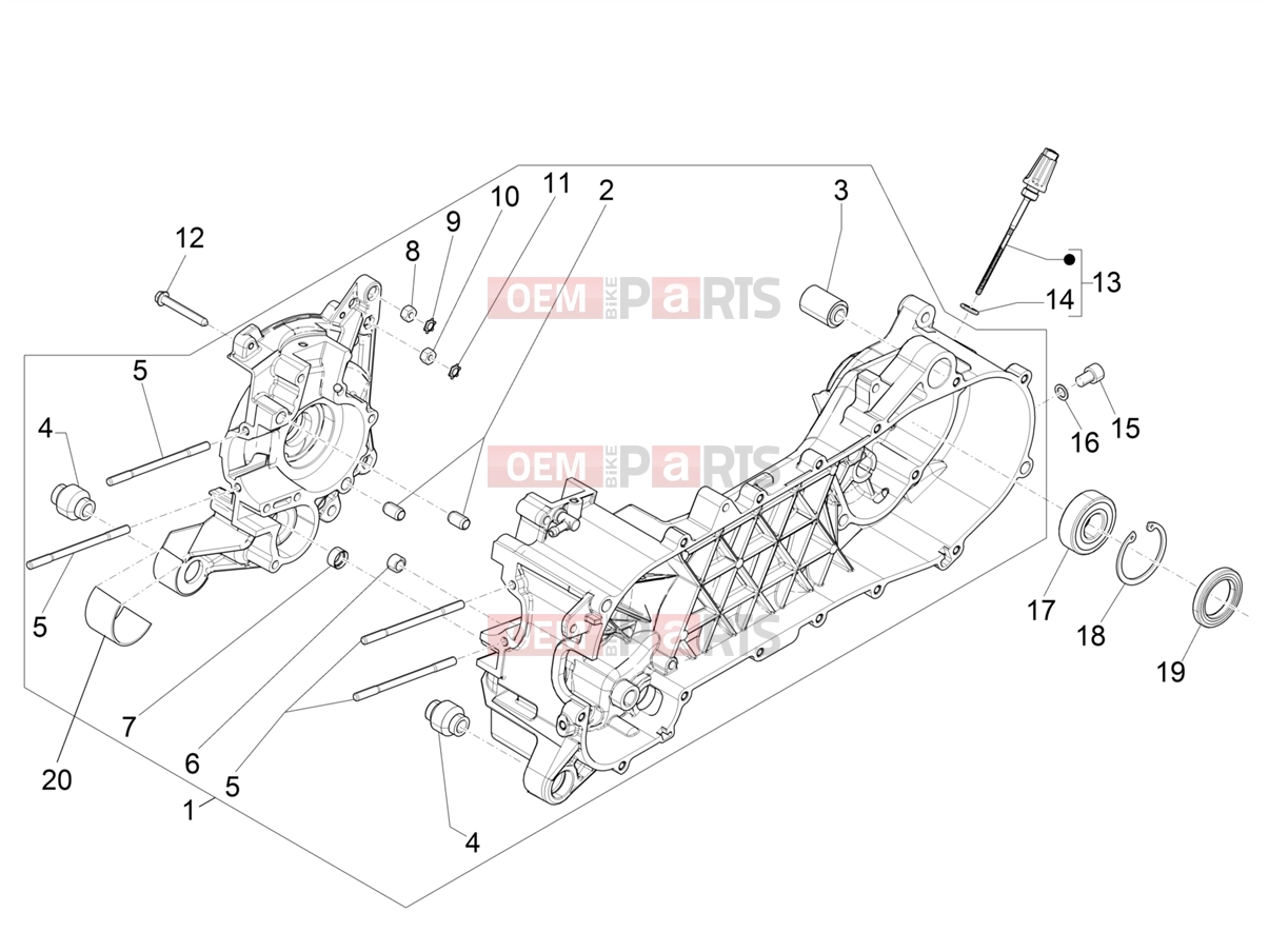Engine » Crankcase - Piaggio NRG Power DD 2018