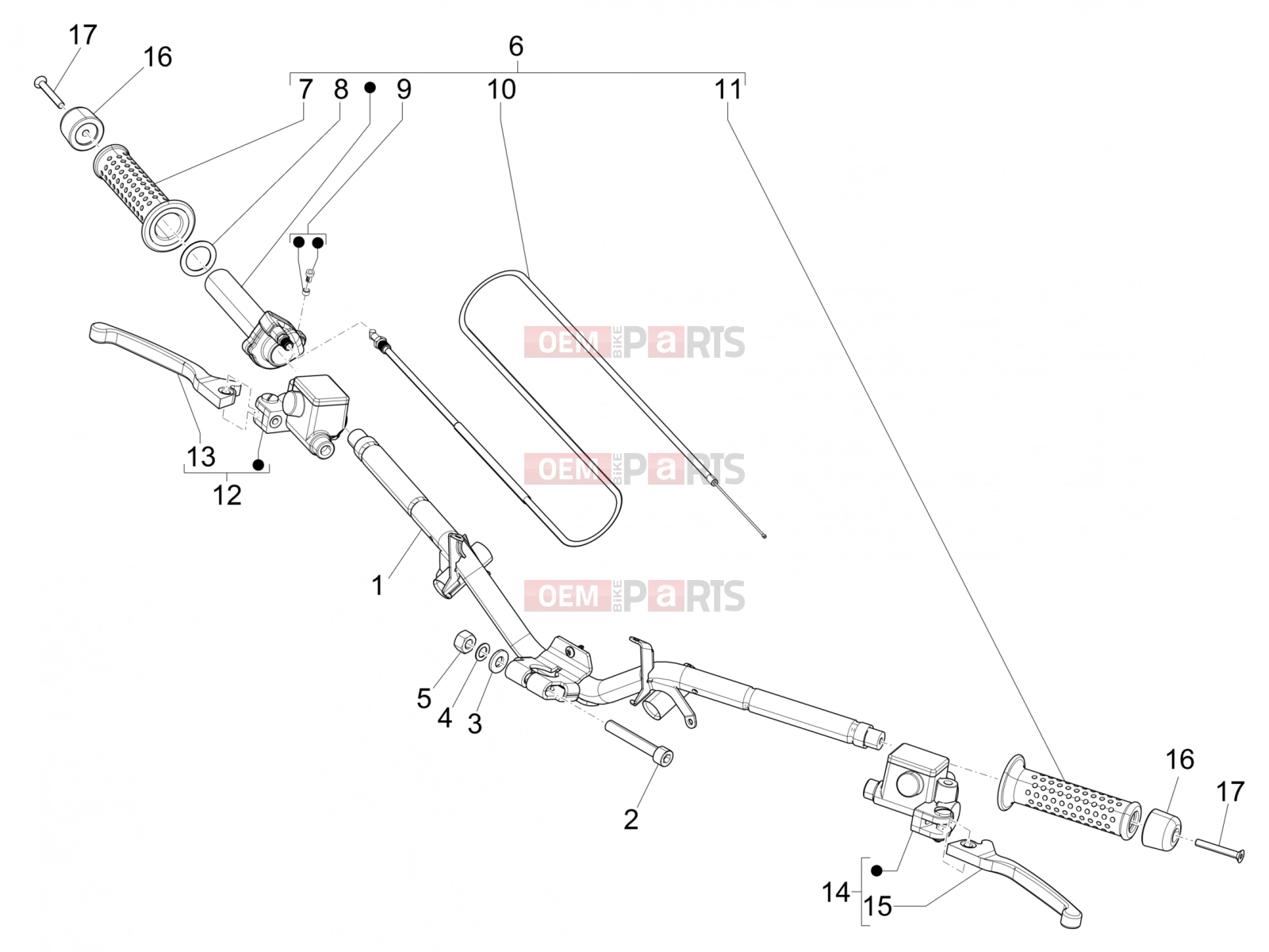 Handlebars/Steering » Handlebars - Master cil. - Piaggio NRG Power DD 2018