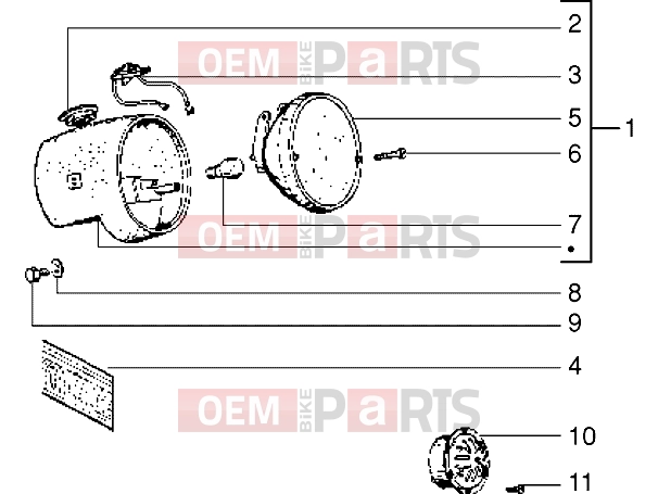 Electrical system » Head lamp - Piaggio Si Mix