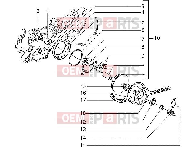 Engine » Driven pulley - Piaggio Skipper 150