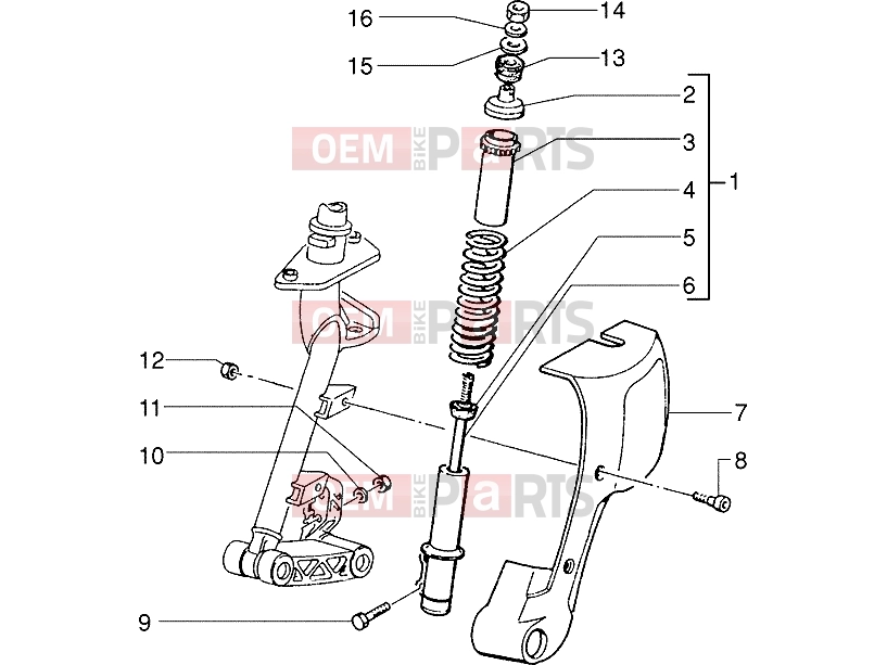 Handlebars » Handlebars component parts - Piaggio Skipper 150