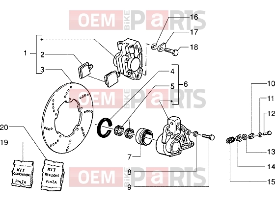Handlebars » Handlebars component parts - Piaggio Skipper 150