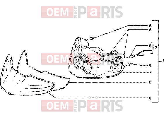 Electrical system » Optical unit - Piaggio Skipper 150 4T