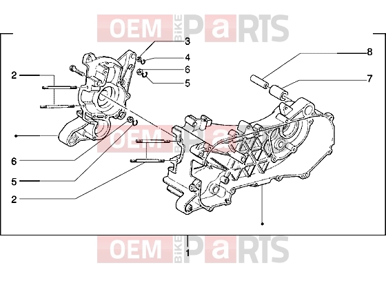 Engine » Crankcase - Piaggio Typhoon 125 2T
