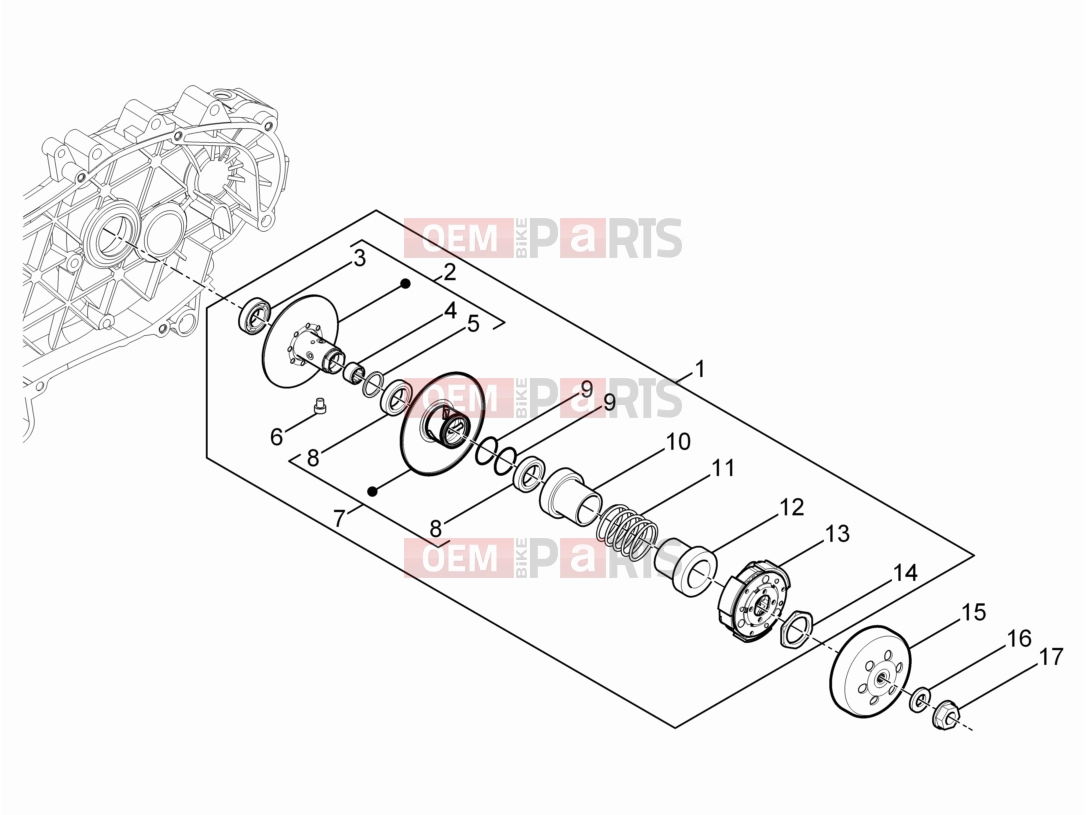 Engine » Driven pulley - Piaggio Typhoon 125 4T 2V 2011