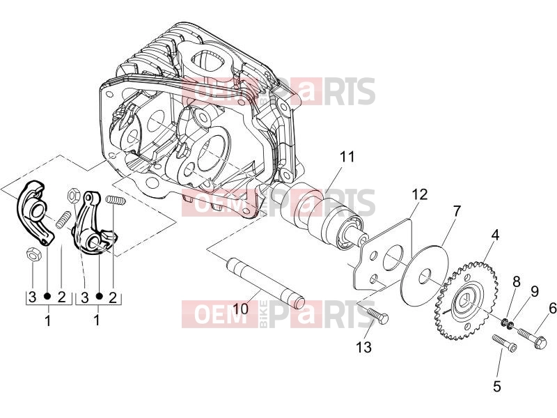 Engine » Rocking levers support unit - Piaggio Typhoon 125 4T 2V 2011