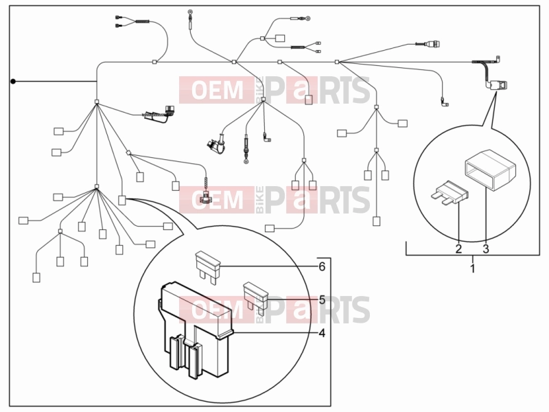 Electrical system » Main cable harness - Piaggio Typhoon 125 4T 2V 2014