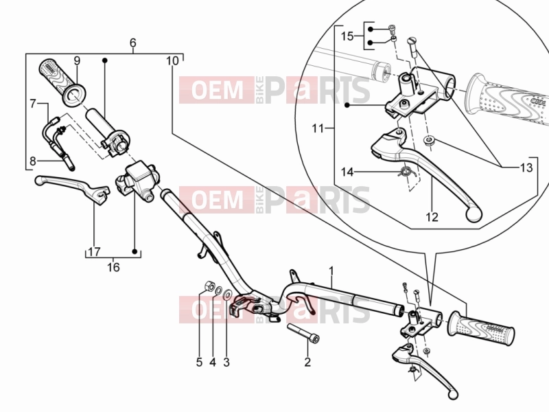 Handlebars/Steering » Handlebars - Master cil. - Piaggio Typhoon 125 4T 2V 2017