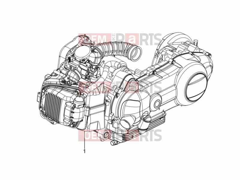 Engine » Engine, assembly - Piaggio Typhoon 125 4T 2V (USA) 2016