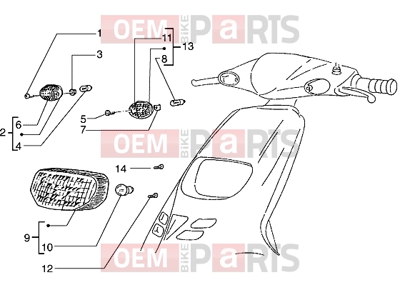 Electrical system » Headlamp - Piaggio Typhoon 125 X 2T