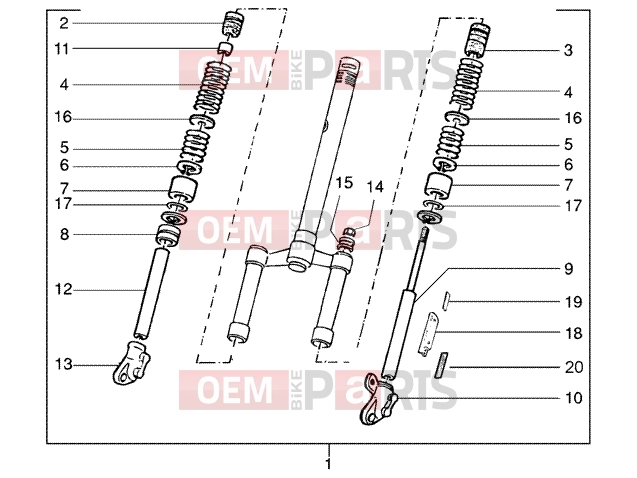 Suspensions-Wheels » FRONT FORK - Piaggio Typhoon 50 (U.S.A.)
