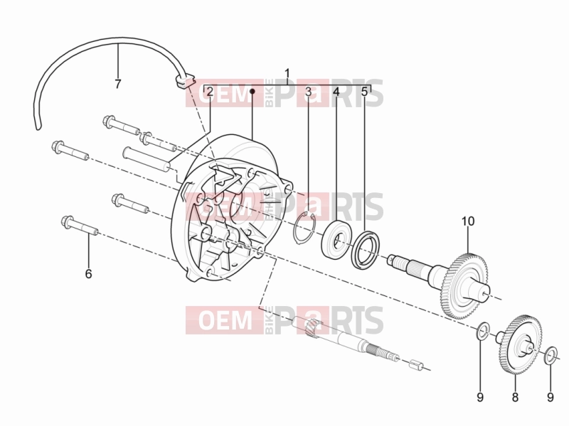 PIAGGIO Typhoon 50 2T (LBMC501) Engine » Reduction unit