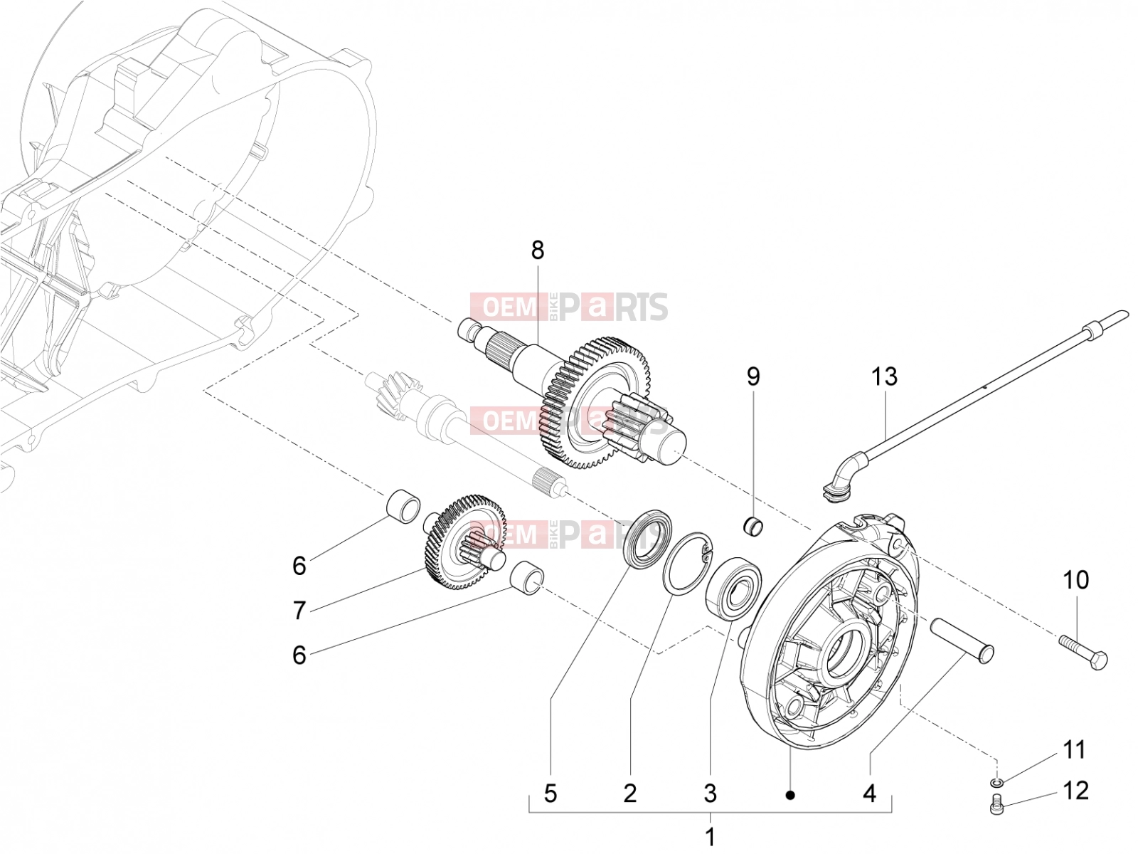 PIAGGIO Typhoon 50 4T 4V E2 (USA, CA) Engine » Reduction unit