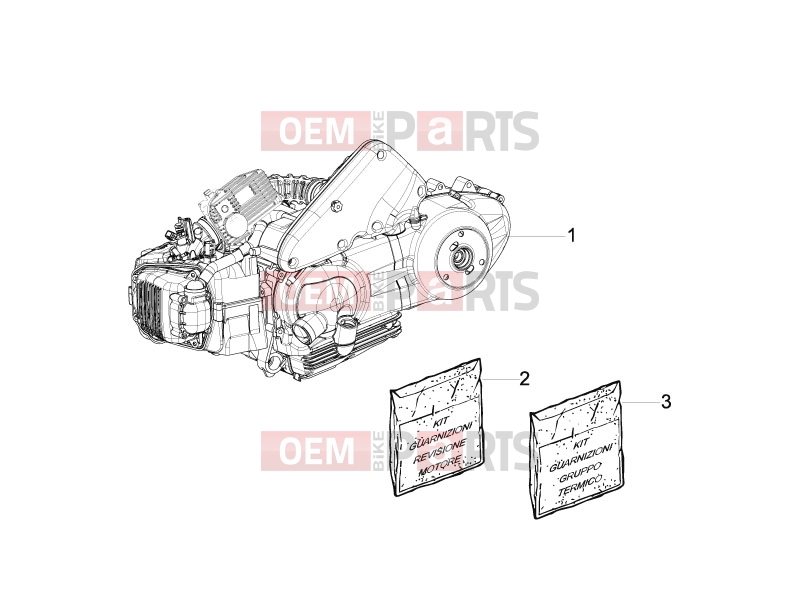 Engine » Engine, assembly - Piaggio X Evo 125 2012