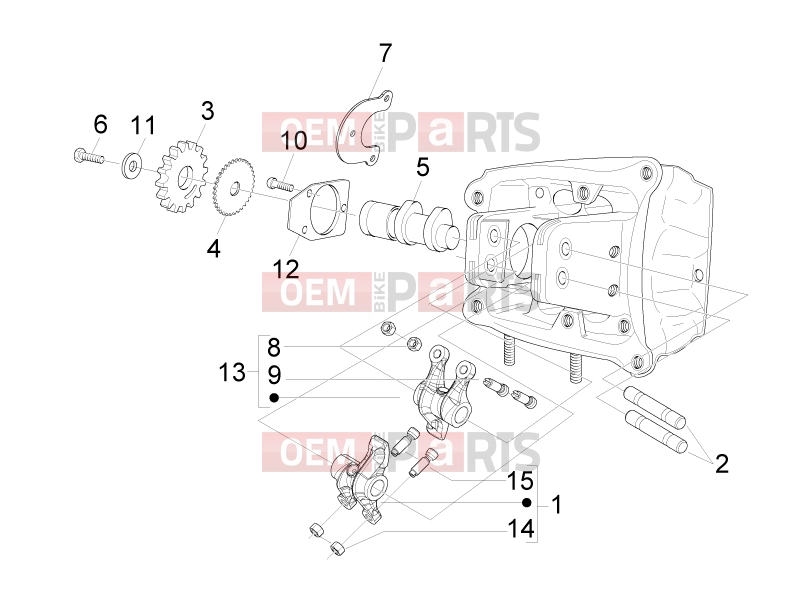 PIAGGIO X Evo 400 Engine » Rocking levers support unit