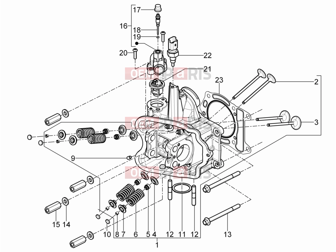 PIAGGIO X10 350 4V I.E. Engine » Head unit - Valve