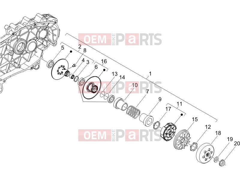 Engine » Driven pulley - Piaggio X8 200 2007