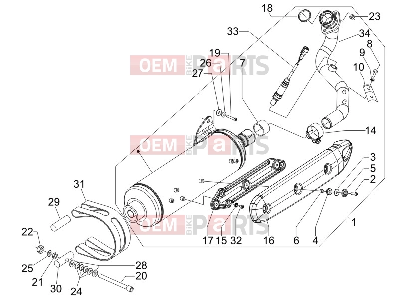 PIAGGIO X8 400 ie Engine » Silencer