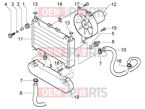 Chassis » Coolant radiator - Piaggio X9 125 Evolution