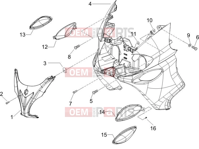 PIAGGIO X9 125 Evolution Frame - Plastic parts - Coachwork » Front shield