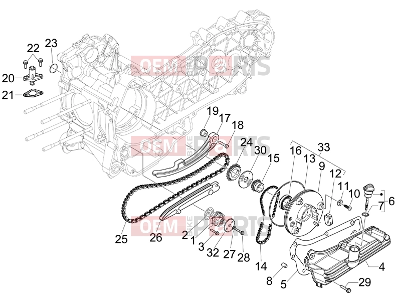 PIAGGIO X9 125 Evolution Engine » Oil pump