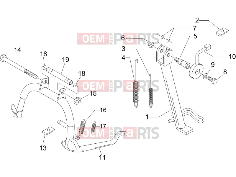 Frame - Plastic parts - Coachwork » Stand/s - Piaggio X9 125 Evolution 2007
