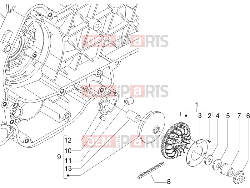 Engine » Driving pulley - Piaggio X9 125 Evolution 2005