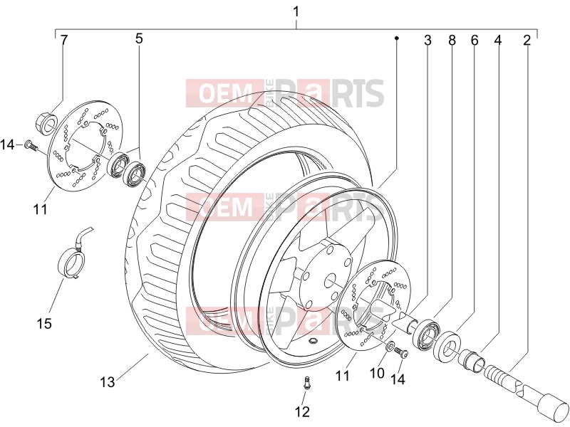 Suspensions - Wheels » Front wheel - Piaggio X9 125 Evolution 2006